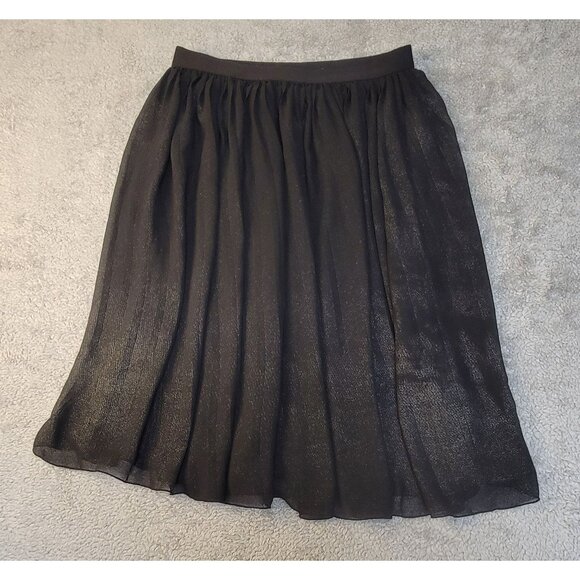 Old Navy Pleated Black Skirt with Gold Shimmer - Picture 1 of 11